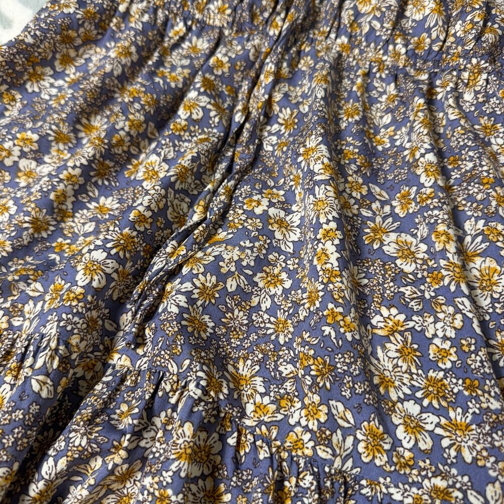 Hint of Blush Women's S Purple Floral Tiered Babydoll Mini Dress Boho - Picture 4 of 8